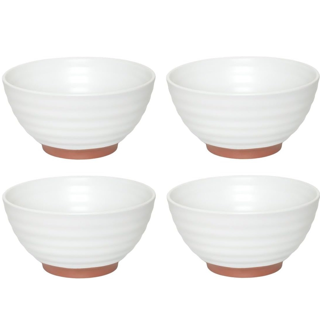 Lot 4 bols à ramen, fuji blanc et terracotta ø18 cm - medard de noblat