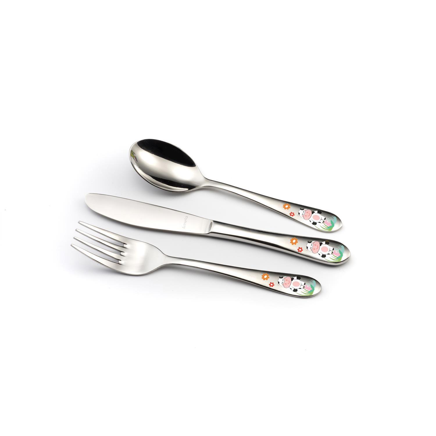 Moona - coffret 6 pièces vaisselle et couverts pour enfant - amefa 