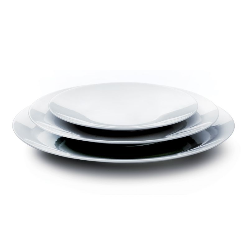 Lot de 6 assiettes dessert en porcelaine blanche coupe blanc 21,5 cm - medard de noblat