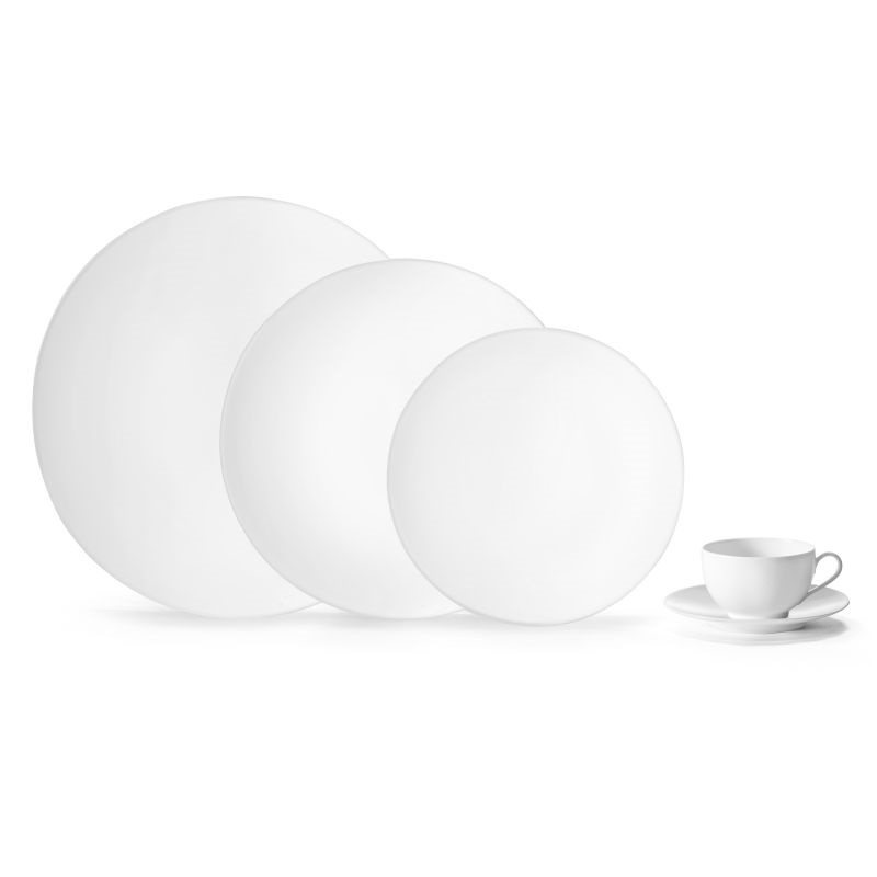 Lot de 6 assiettes dessert en porcelaine blanche coupe blanc 21,5 cm - medard de noblat