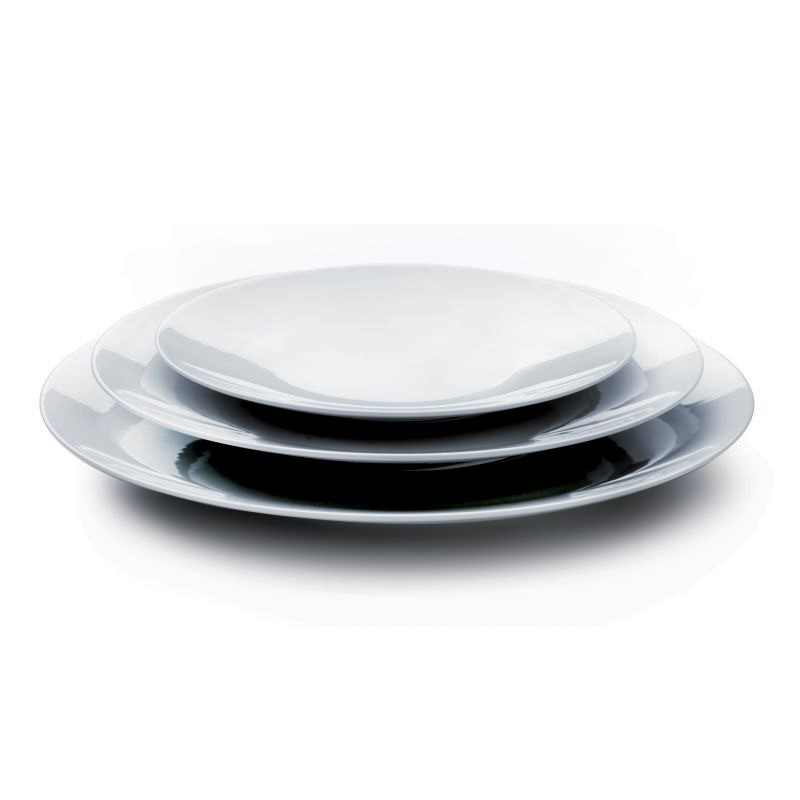 Lot de 3 assiettes de presentation coupe blanc - medard de noblat