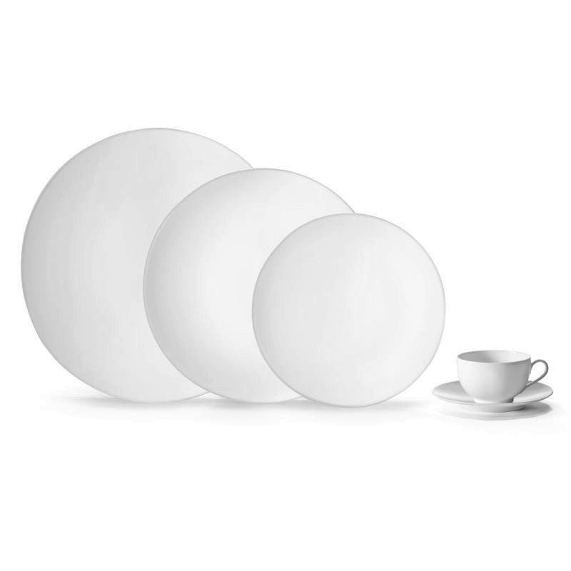 Lot de 3 assiettes de presentation coupe blanc - medard de noblat
