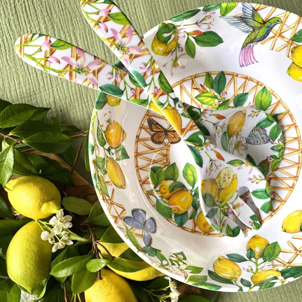 Capri grand saladier en melamine 31 cm de diametre - les jardins de la comtesse