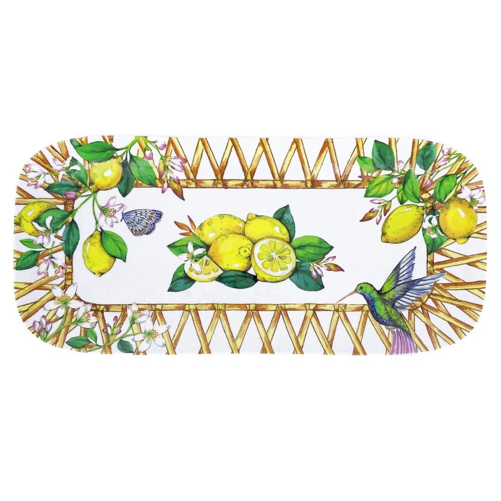 Capri plat long rectangulaire en melamine 37,5cm de diametre - les jardins de la comtesse