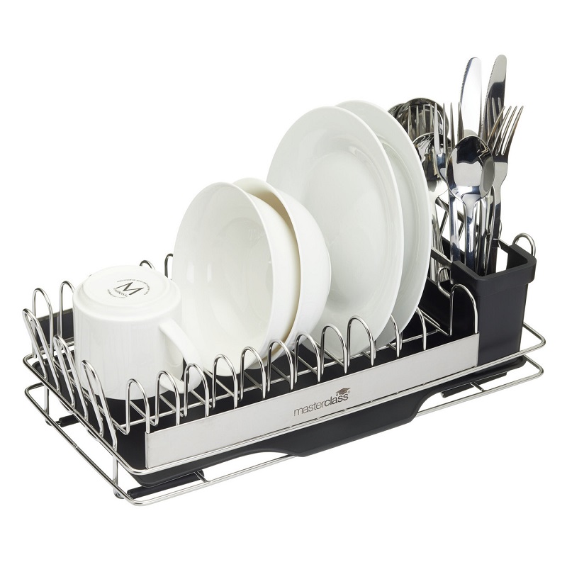 Egouttoir a vaisselle compact en inox masterclas - kitchencraft