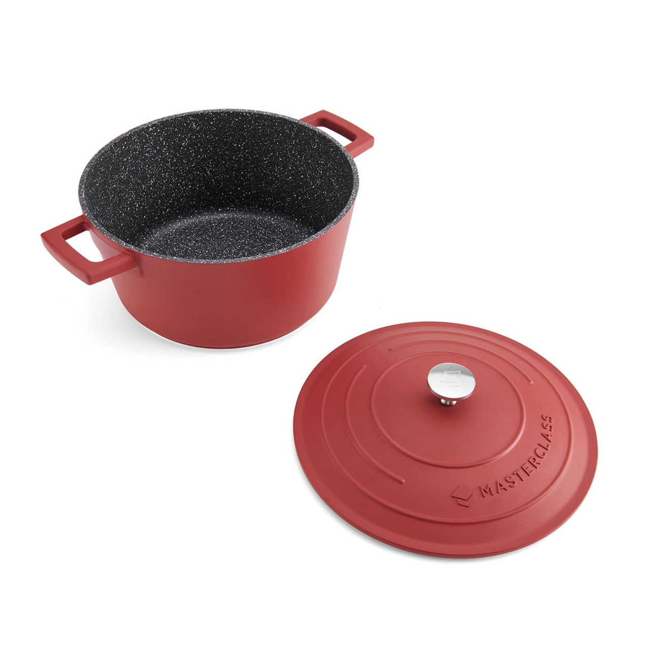 Cocotte légère en fonte d'aluminium ø24 cm - 4 l rouge masterclass - kitchencraft