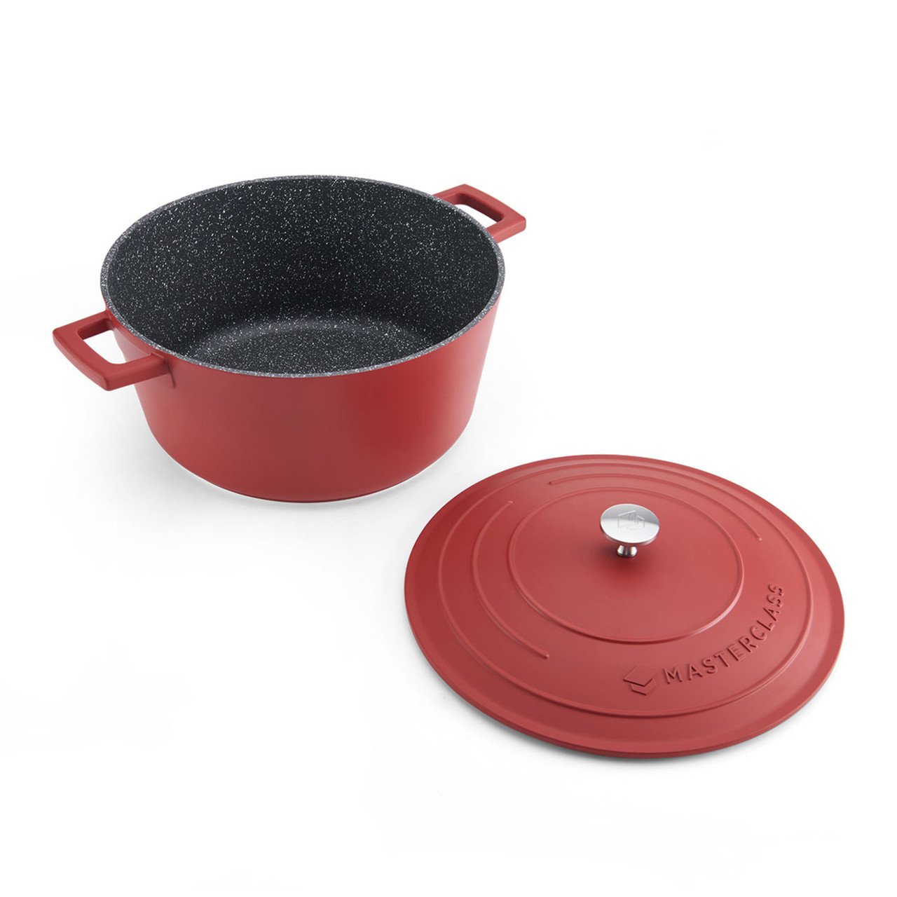 Cocotte légère en fonte d'aluminium ø28 cm - 5 l rouge masterclass - kitchencraft