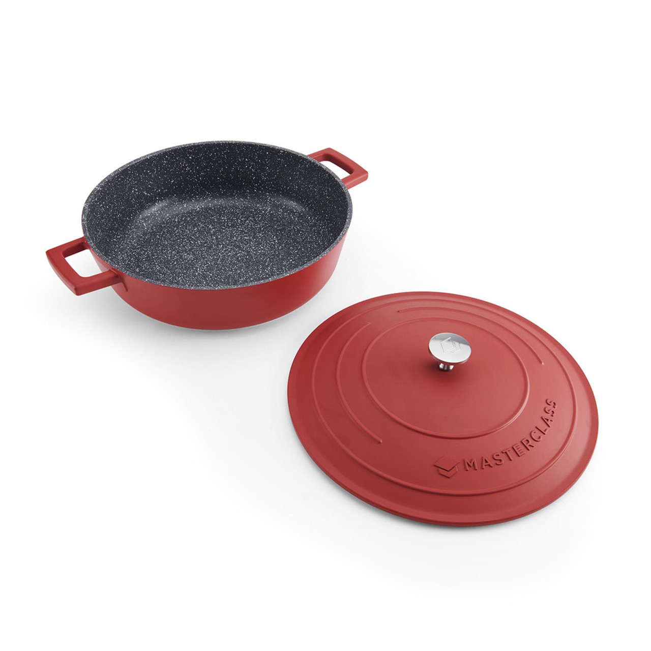 Sauteuse légère en fonte d'aluminium ø28 cm - 4 l rouge masterclass - kitchencraft
