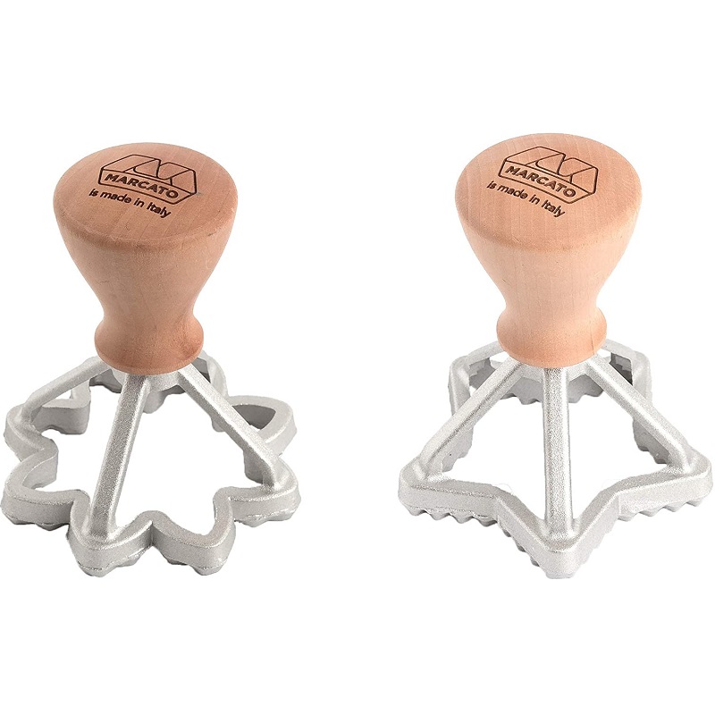 Lot de 2 tampons emporte-pieces raviolis ou biscuits classic etoile et fleur - marcato