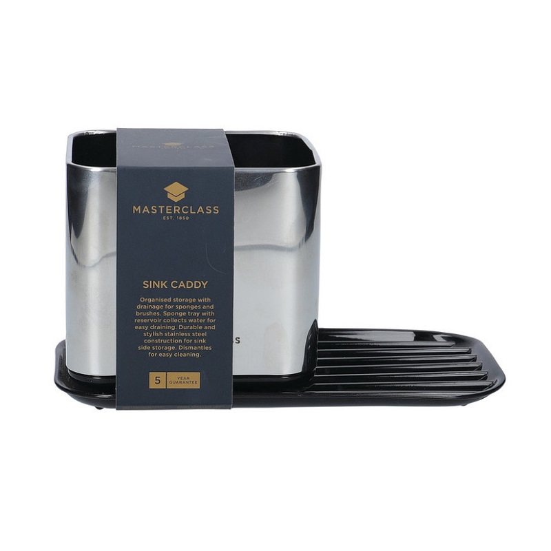 Porte eponge rangement evier en inox masterclass - kitchencraft