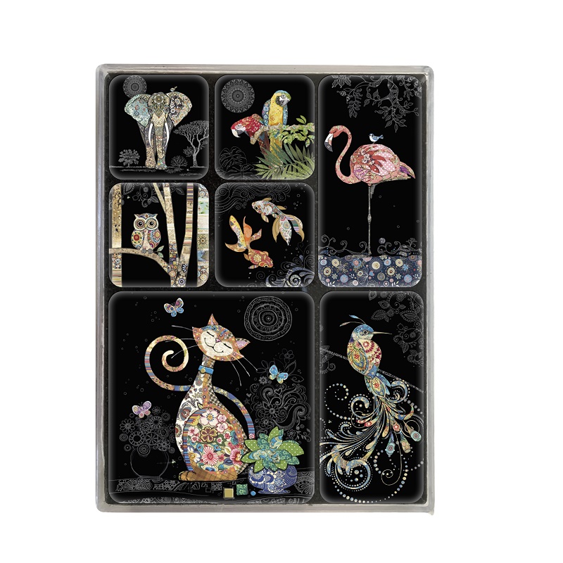 Lot de 7 magnets epoxy bug arts jewels - kiub