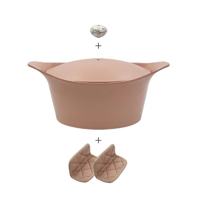Ma jolie cocotte rose guimauve corps sans bouton 28 cm - cookut