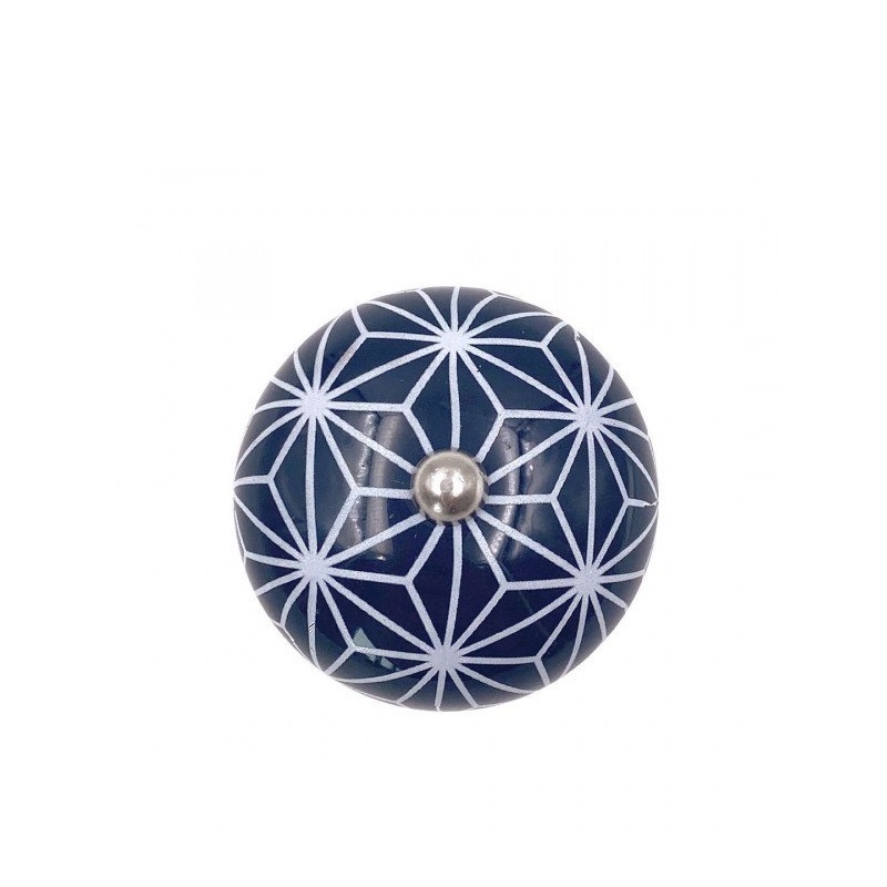 Ma jolie cocotte bouton de couvercle ceramique geometrique bleu - cookut