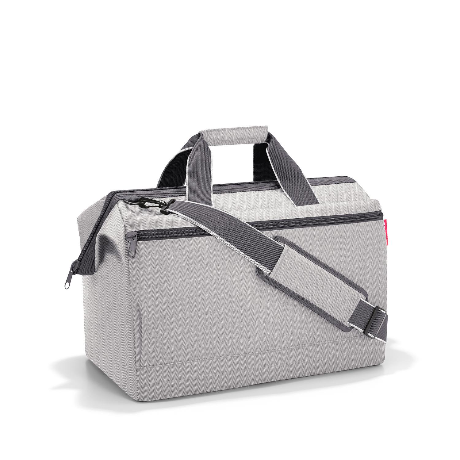 Allrounder l pocket herringbone gris sac de voyage - reisenthel