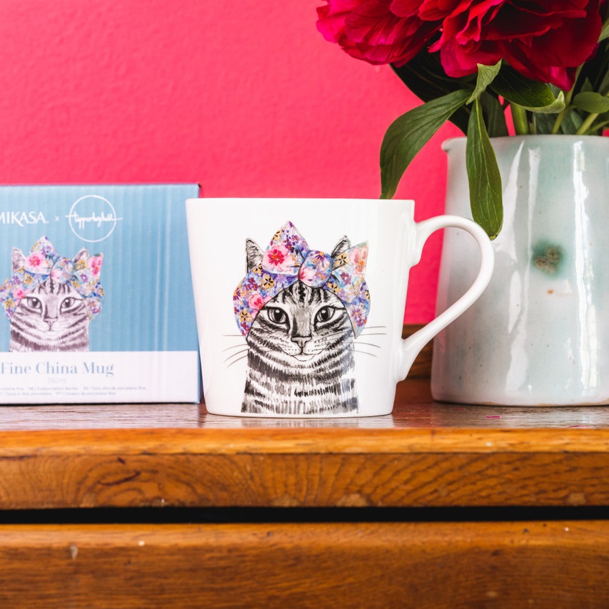 Tipperleyhill tasse en porcelaine à imprimé chat, 380 ml - mikasa 