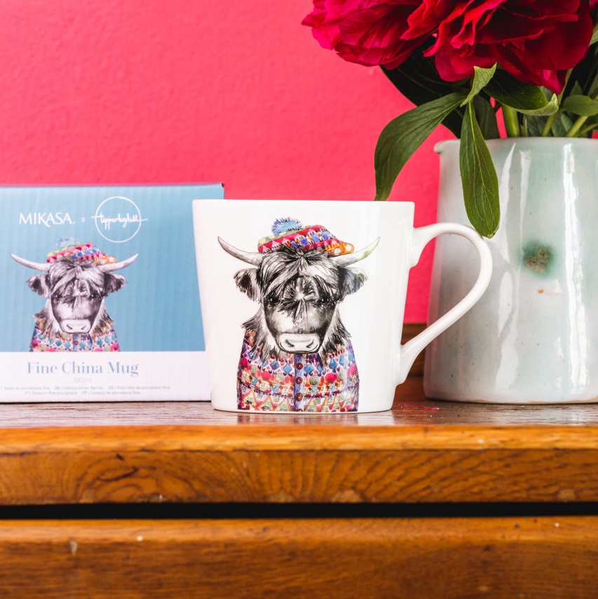 Tipperleyhill tasse en porcelaine à imprimé vache highland 380 ml - mikasa 