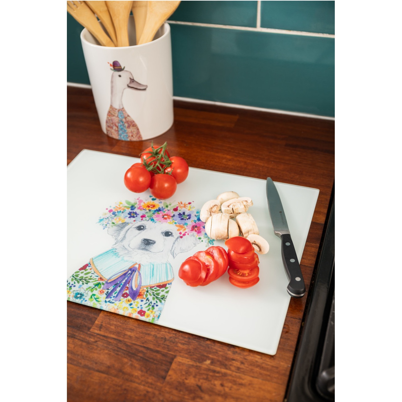 Protection de plan de travail en verre mikasa tipperley hill, 40 x 30 cm - kitchencraft