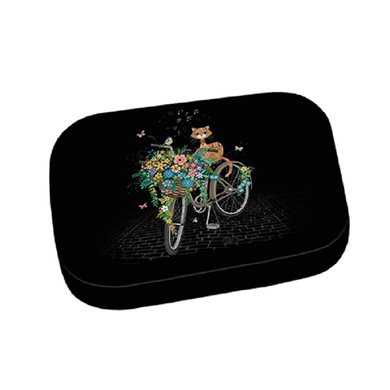Mini etui boite a bijoux ou airpods avec miroir jewels chat velo - kiub