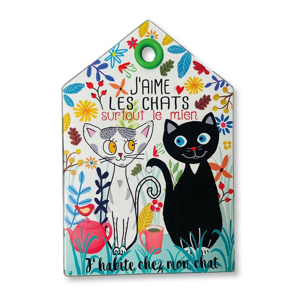 Planche a decouper 40x20cm j'aime les chats surtout le mien - moldeo