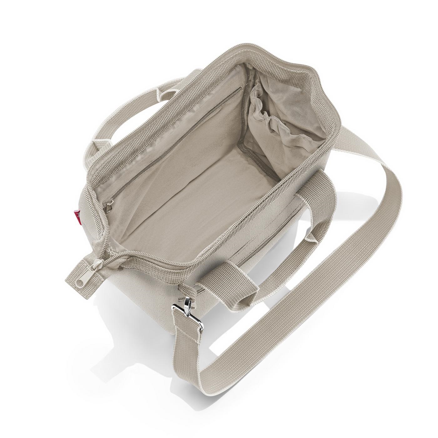 Allrounder cross herringbone sand, sac bandoulière ou vanity multi-fonctions - reisenthel