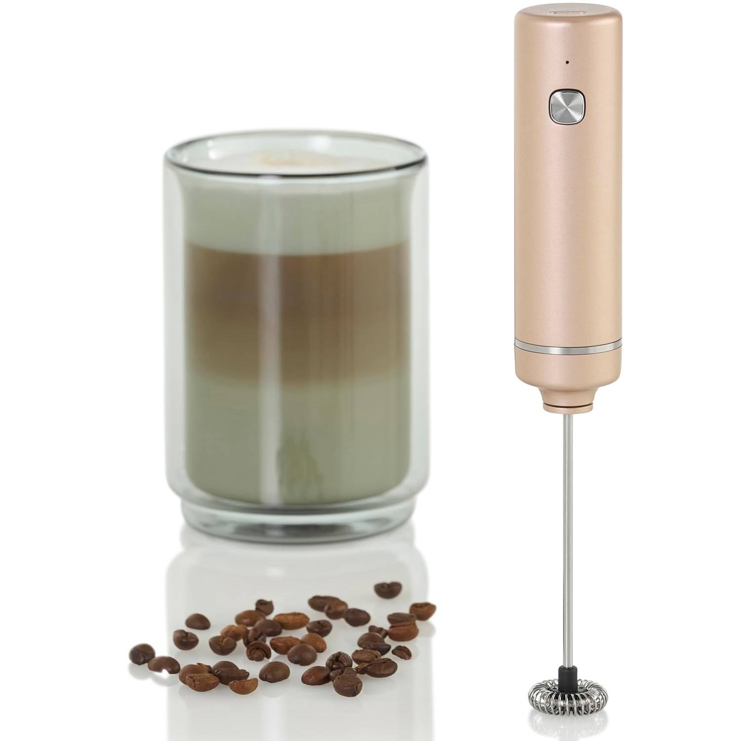Mousseur à lait électrique bronze chargement par cable usb - adhoc