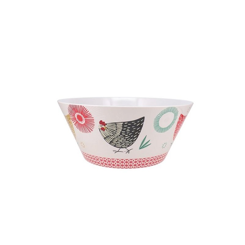 Saladier en melamine 25 cm decor cocottes - kiub