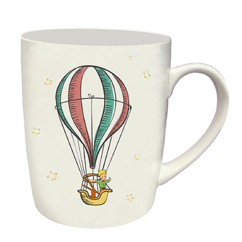 Mug arrondi 340 ml + boite ouverte le petit prince montgolfiere - kiub