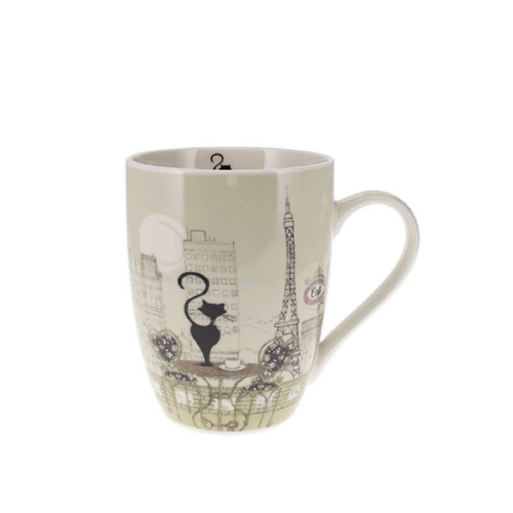 Mug arrondi 340 ml boite ouverte - bug art paris chat cafe - kiub