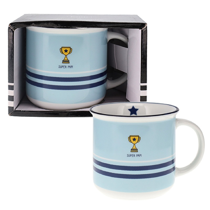 Mug timbale 420 ml + boite ouverte pour lui super papi - kiub