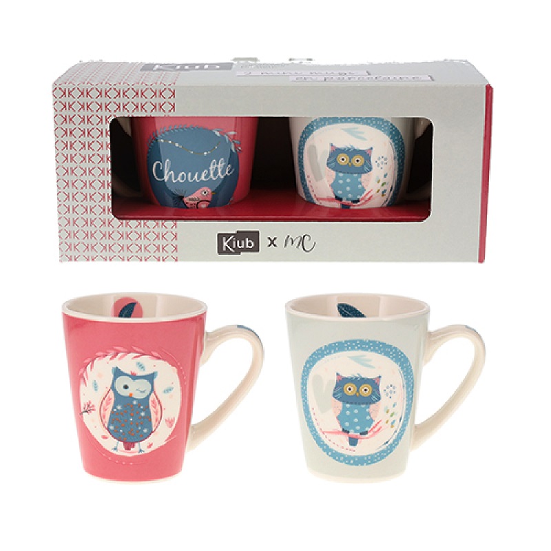 Duo mini mug conique + boite ouverte c'est chouette - kiub