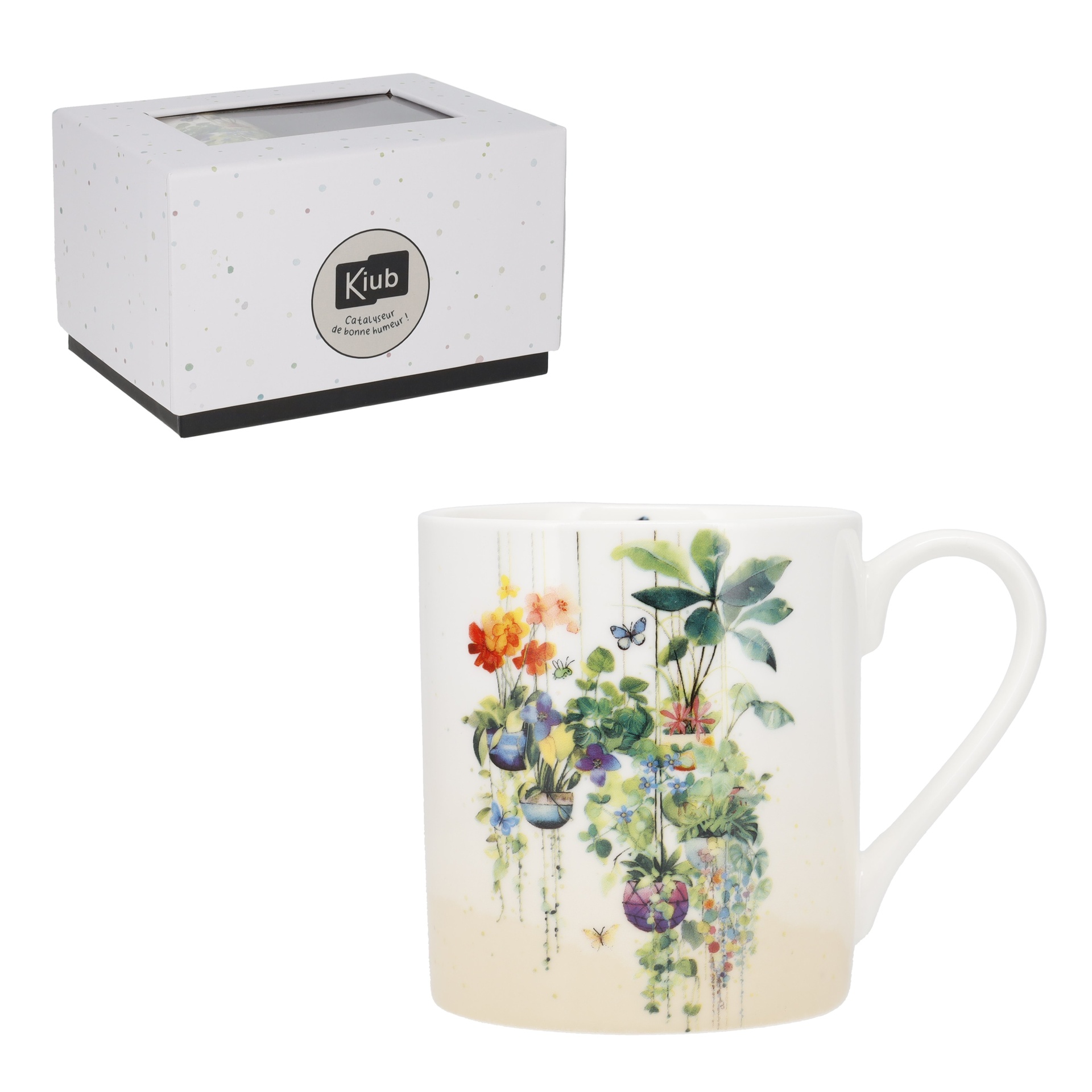 Mug droit en boite cadeau portofolio plantes suspensdue 280 ml - kiub