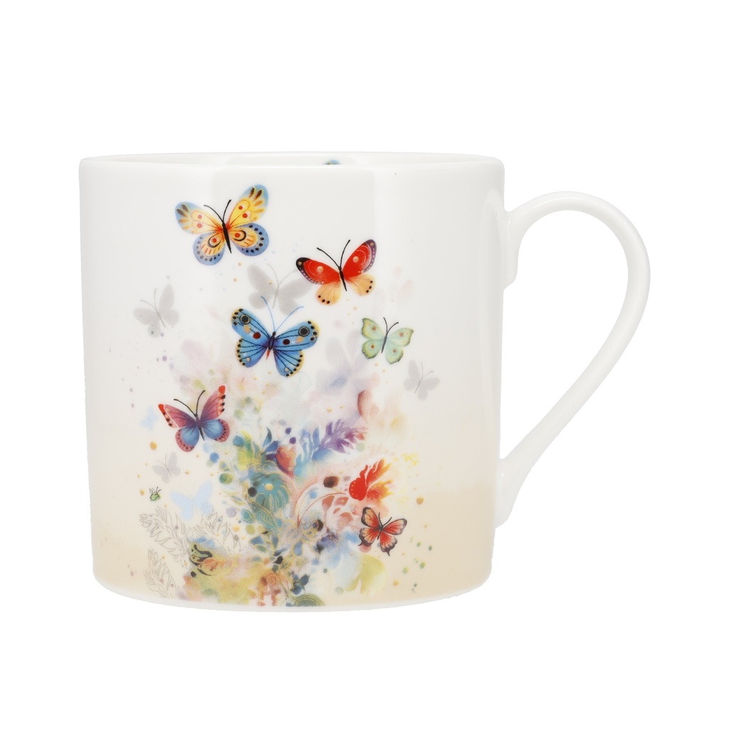 Mug xl droit en boite cadeau portofolio papillons 425 ml - kiub