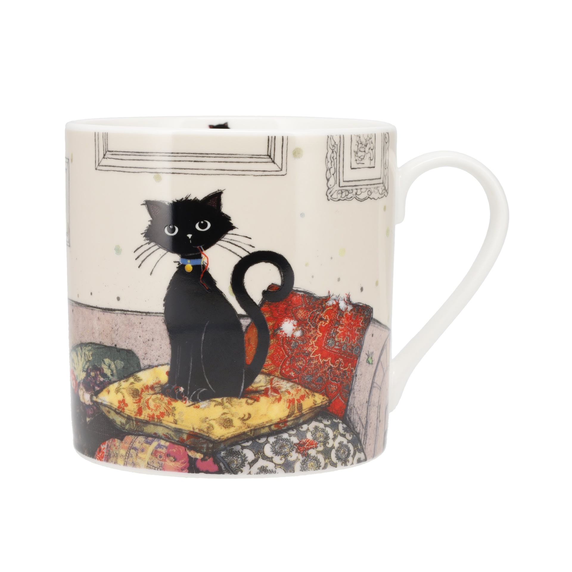 Mug droit xl 425ml boite cadeau bug art chat et coussins - kiub