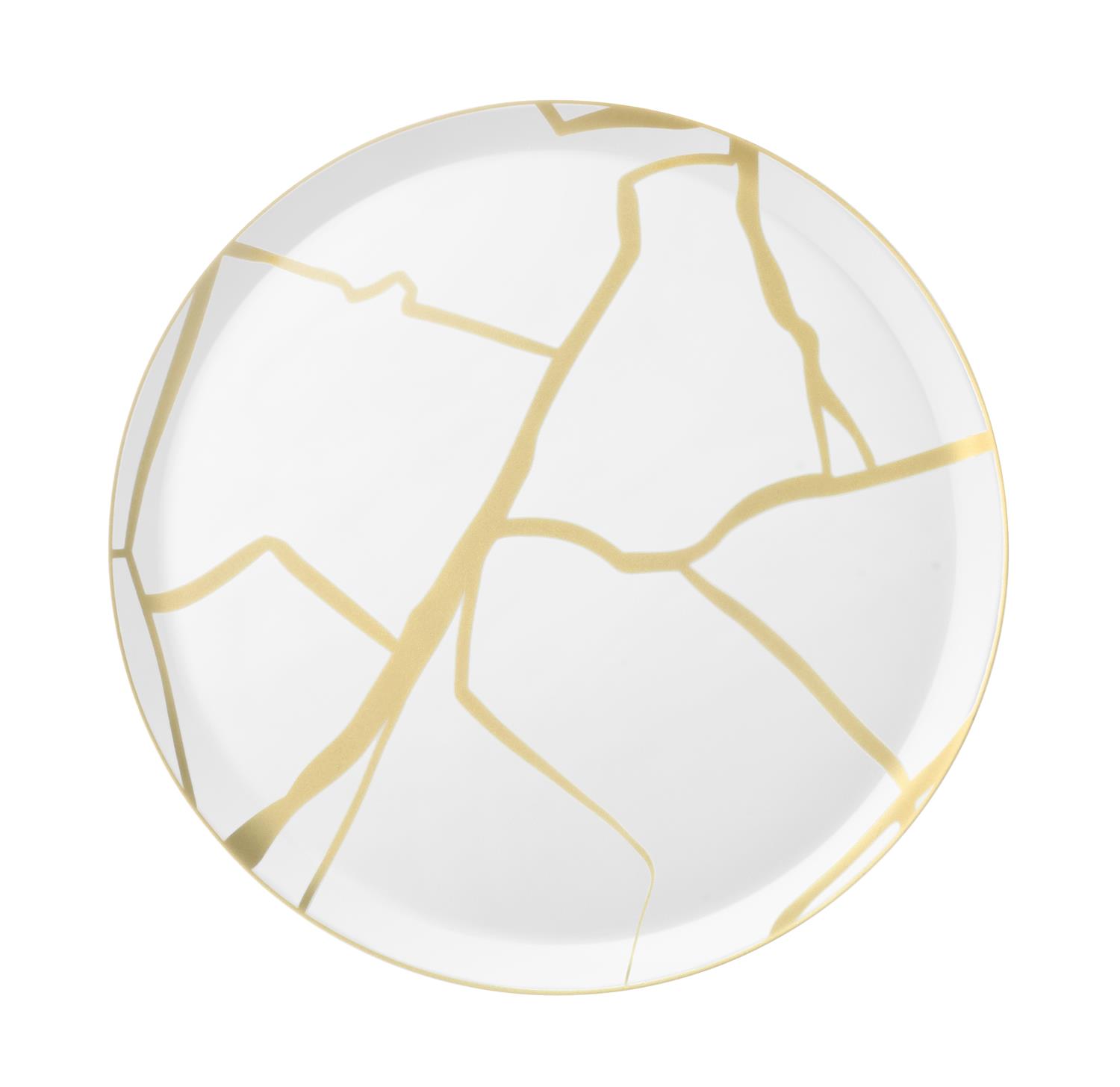 Lot de 6 assiettes dessert yaka inoki - or - medard de noblat