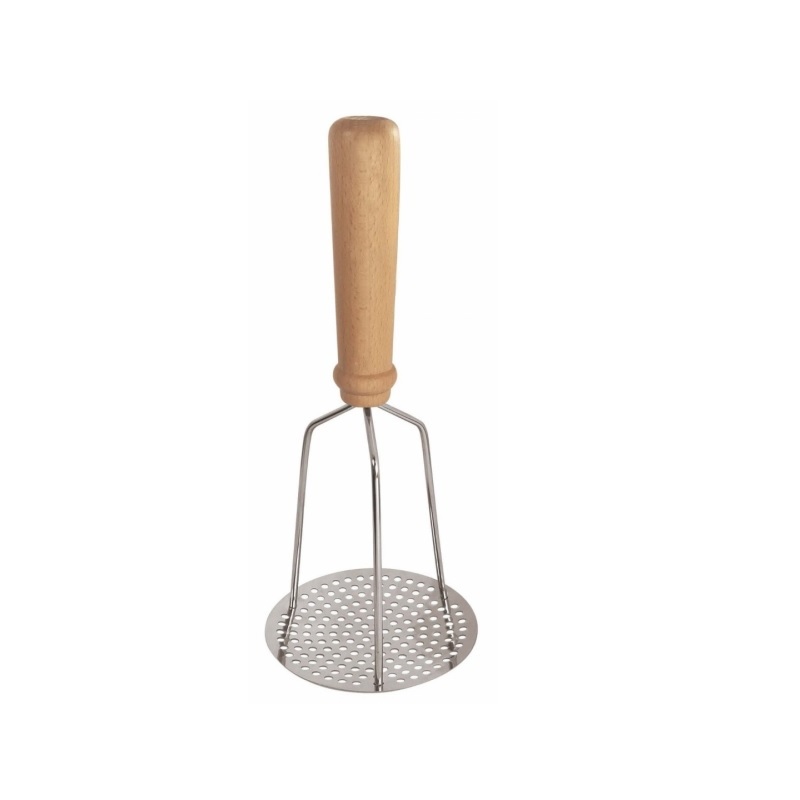 Pilon presse puree tamiseur en inox poignee bois la bonne graine - le tellier