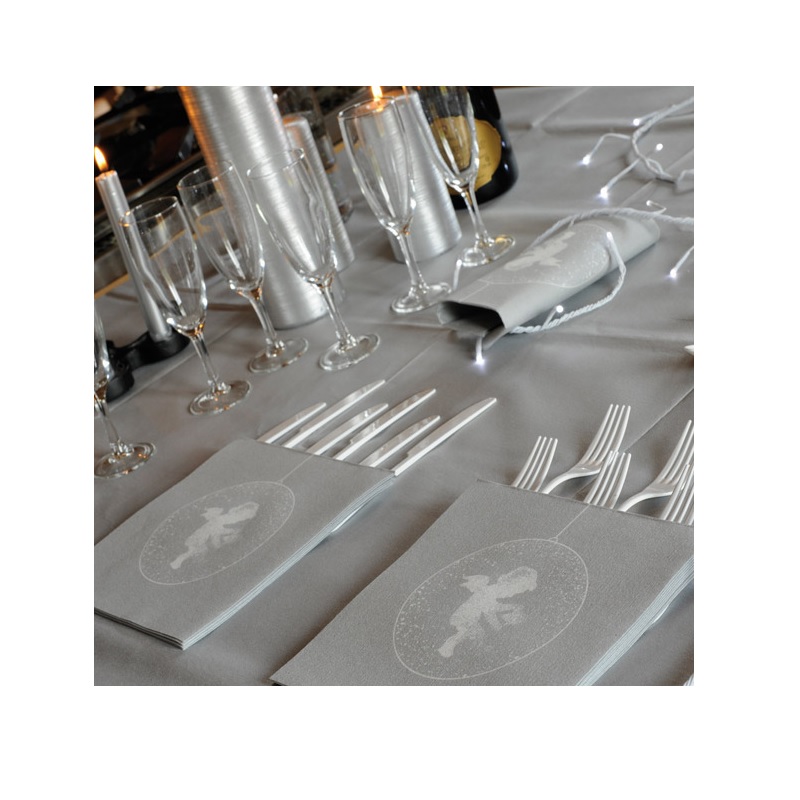 Nappe en papier intisse uni gris 1,60 m x 2,4 m - francoise paviot