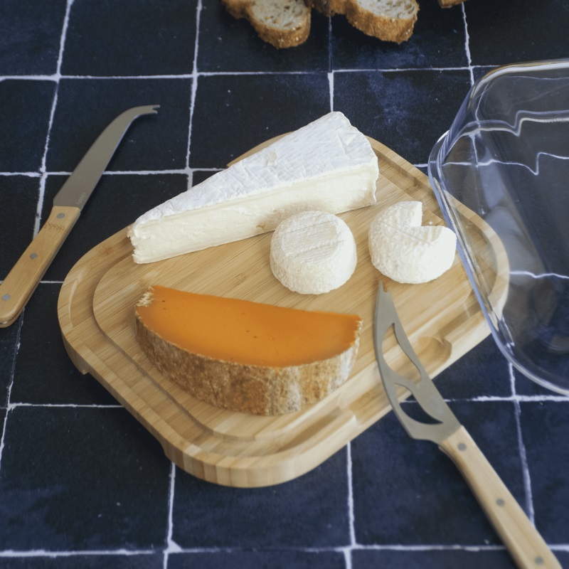 Boîte à fromage en verre et bambou - pebbly