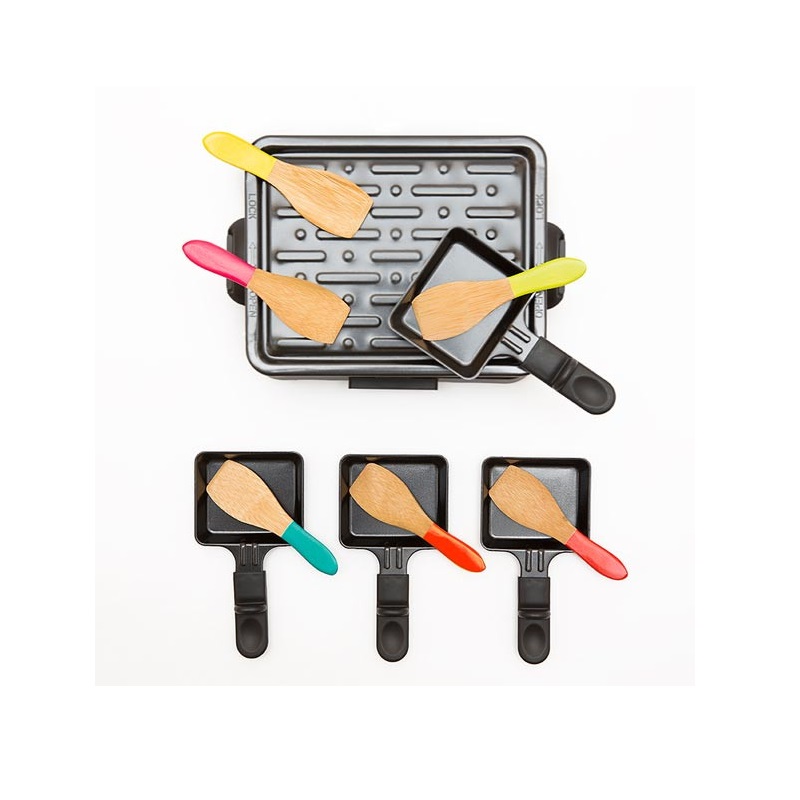 Lot de 6 spatules a raclette en bois multicolor - pebbly