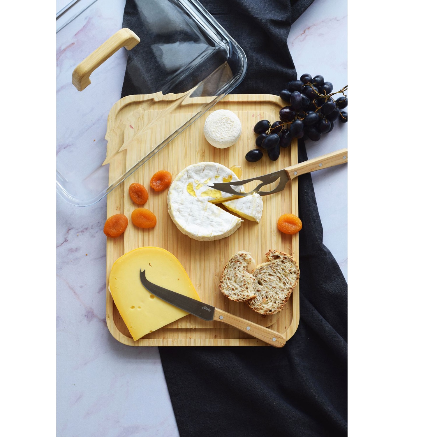 Set du fromager 2 couteaux à fromage manche bois - pebbly