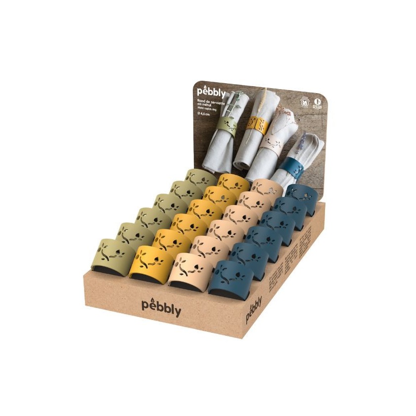 Rond de serviette couleur aleatoire vendu a l'unite - pebbly