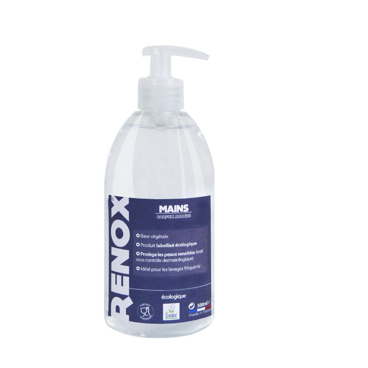 Renox savon main ecologique parfum amande pompe doseuse 500ml - cristel