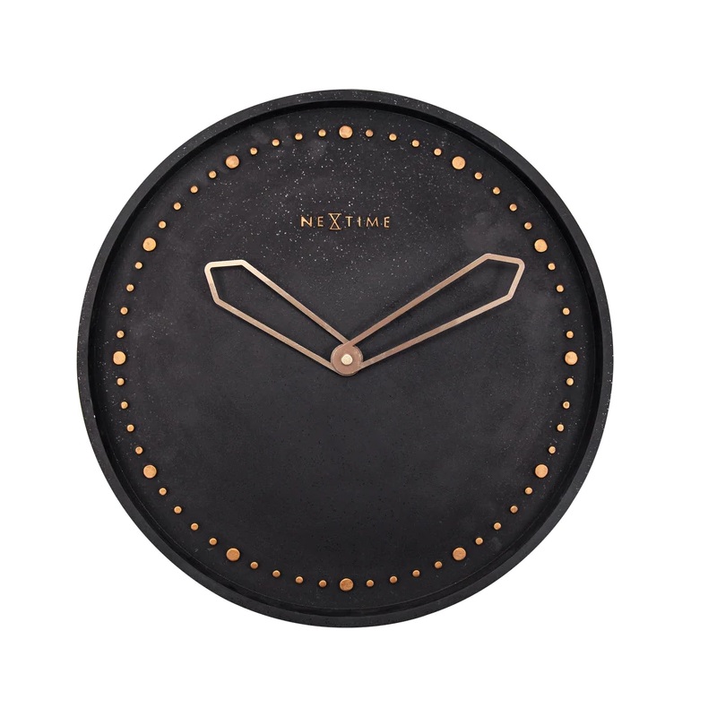 Horloge murale 35 cm cross noir et cuivre - nextime