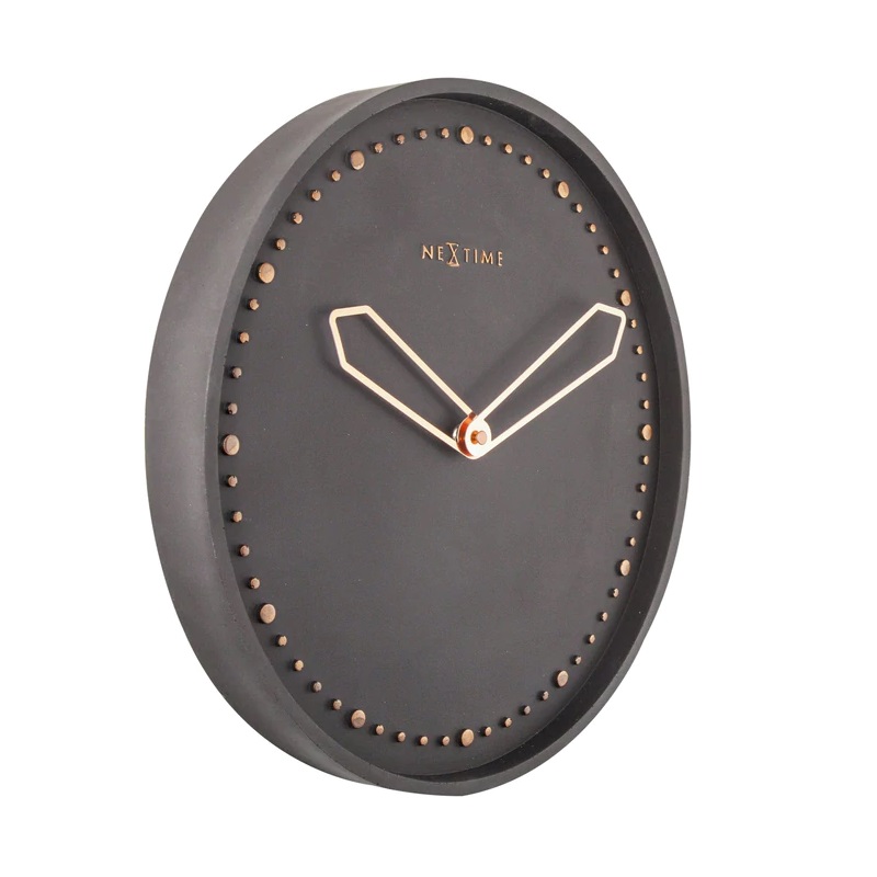 Horloge murale 35 cm cross noir et cuivre - nextime