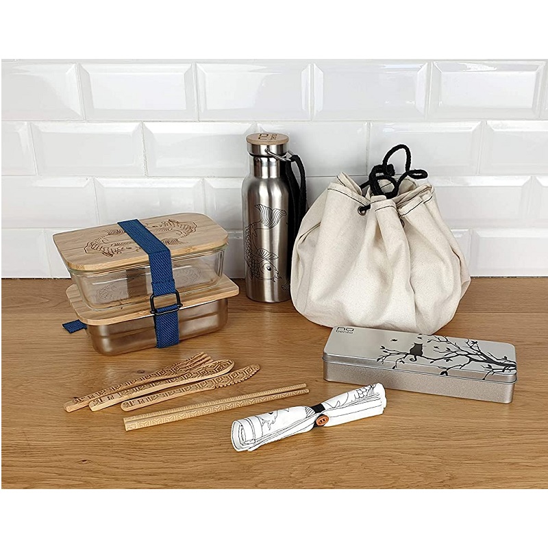 Couteau réutilisable en bambou decor poisson - nu bento- cookut