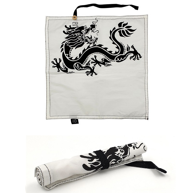 Serviette en coton bio decor dragon 29 x 29 cm - nu bento- cookut