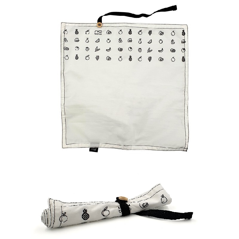 Serviette en coton bio decor carpe koi 29 x 29 cm - nu bento- cookut
