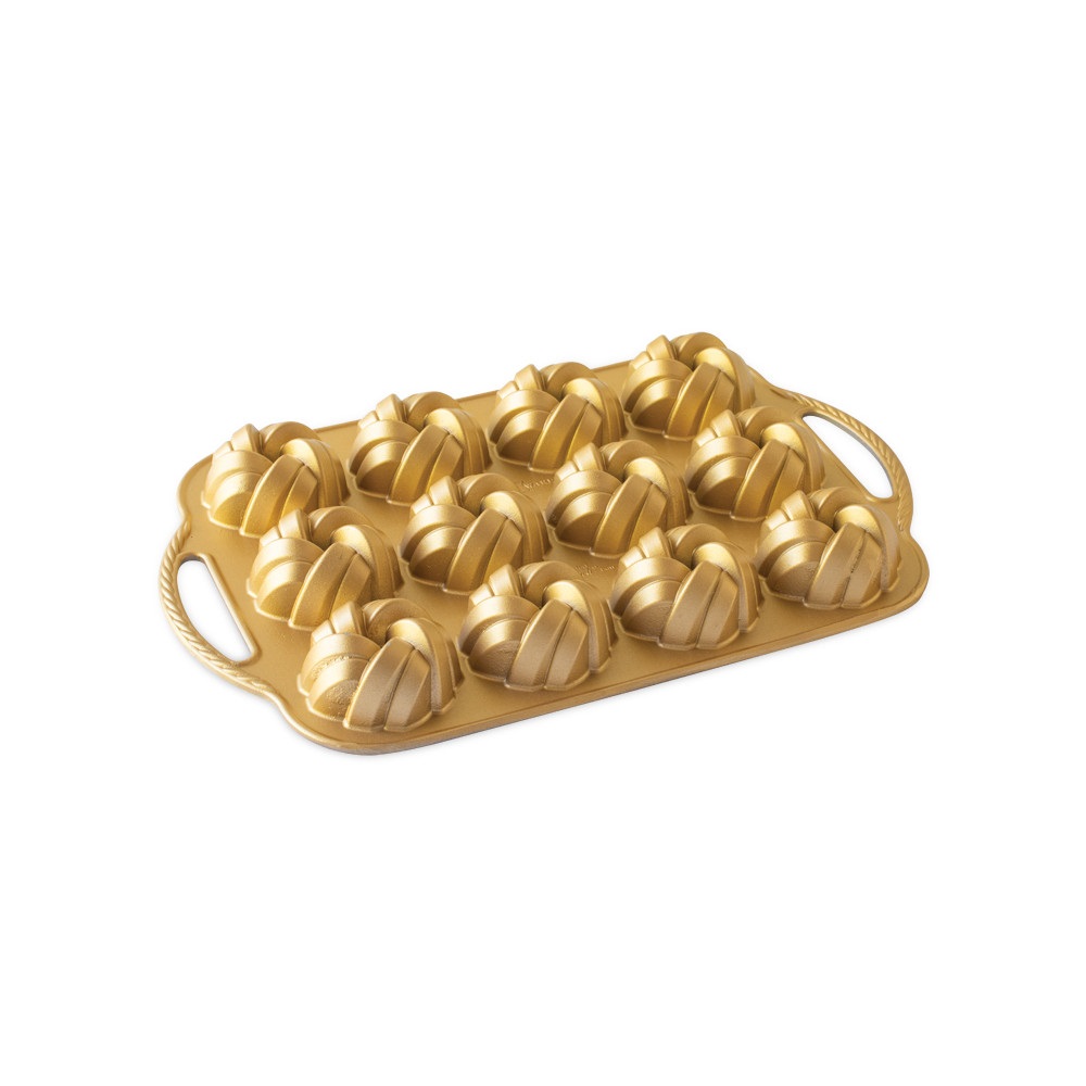 Moule 12 mini bundt® torsadés gold - nordic ware