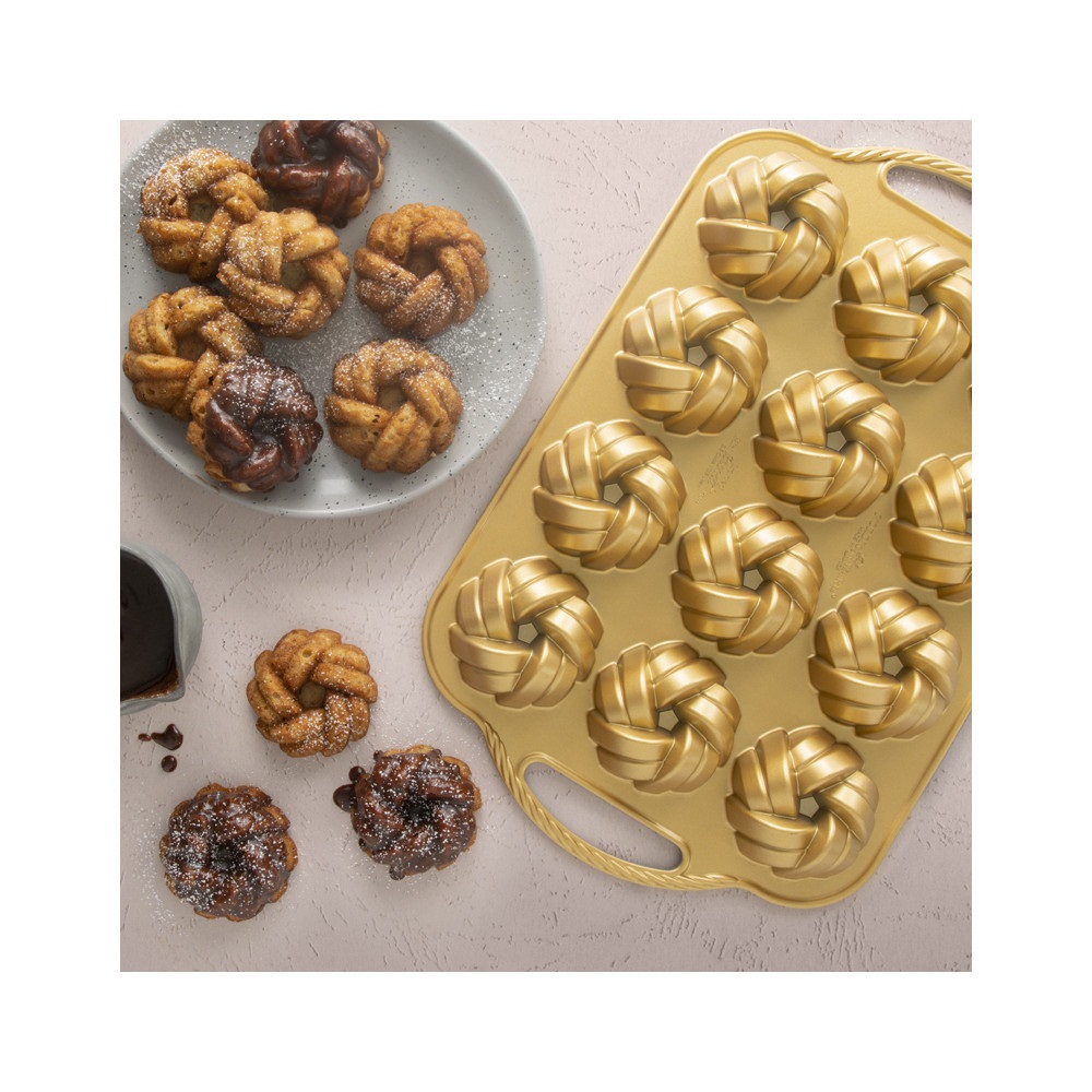 Moule 12 mini bundt® torsadés gold - nordic ware