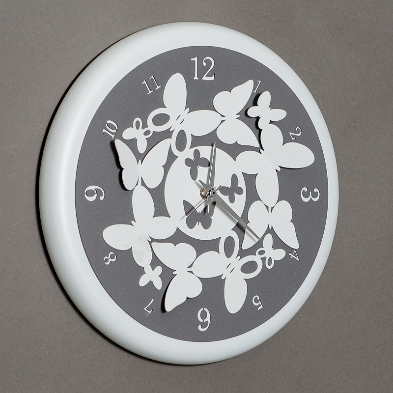 Horloge design bombe papillon ardoise - arti e mestieri