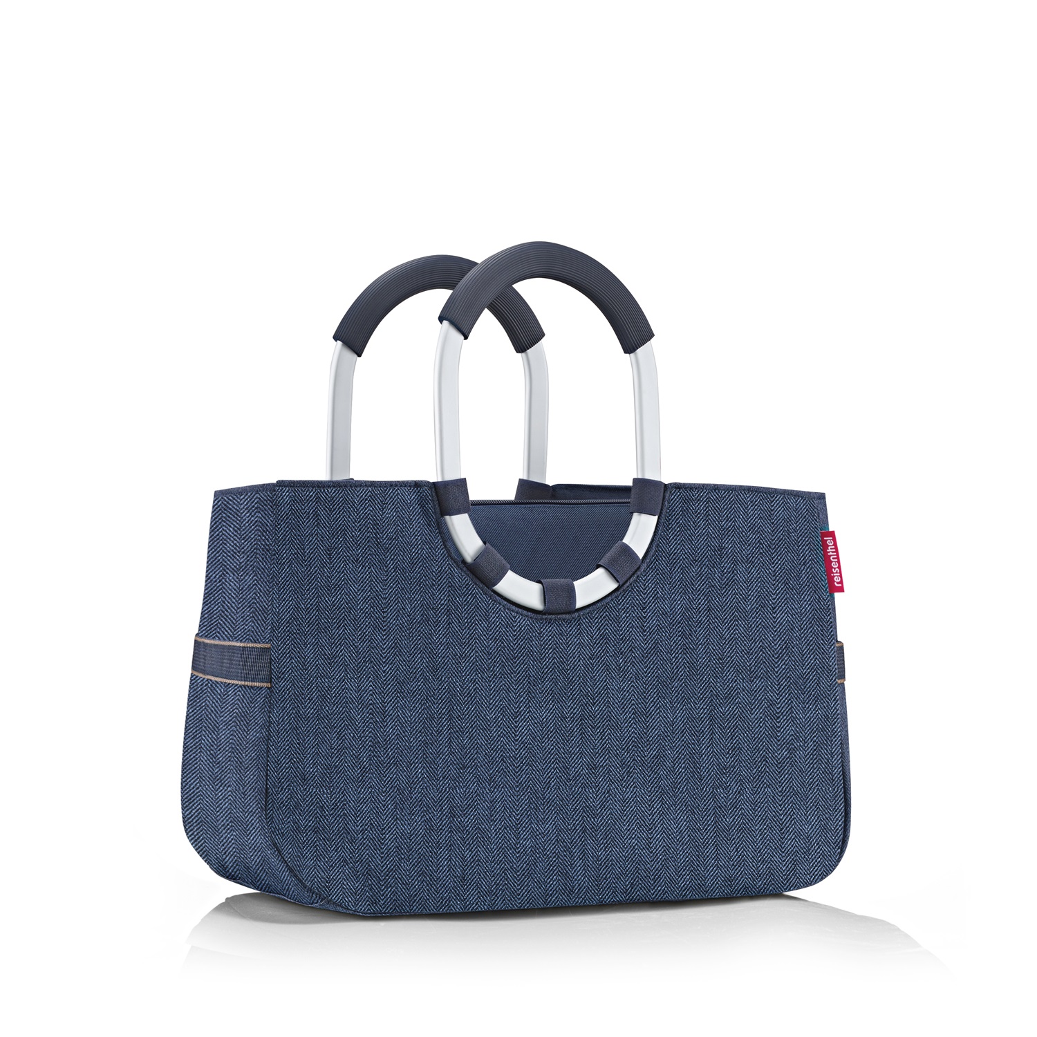 Loopshopper m herringbone dark blue cabas de courses - reisenthel